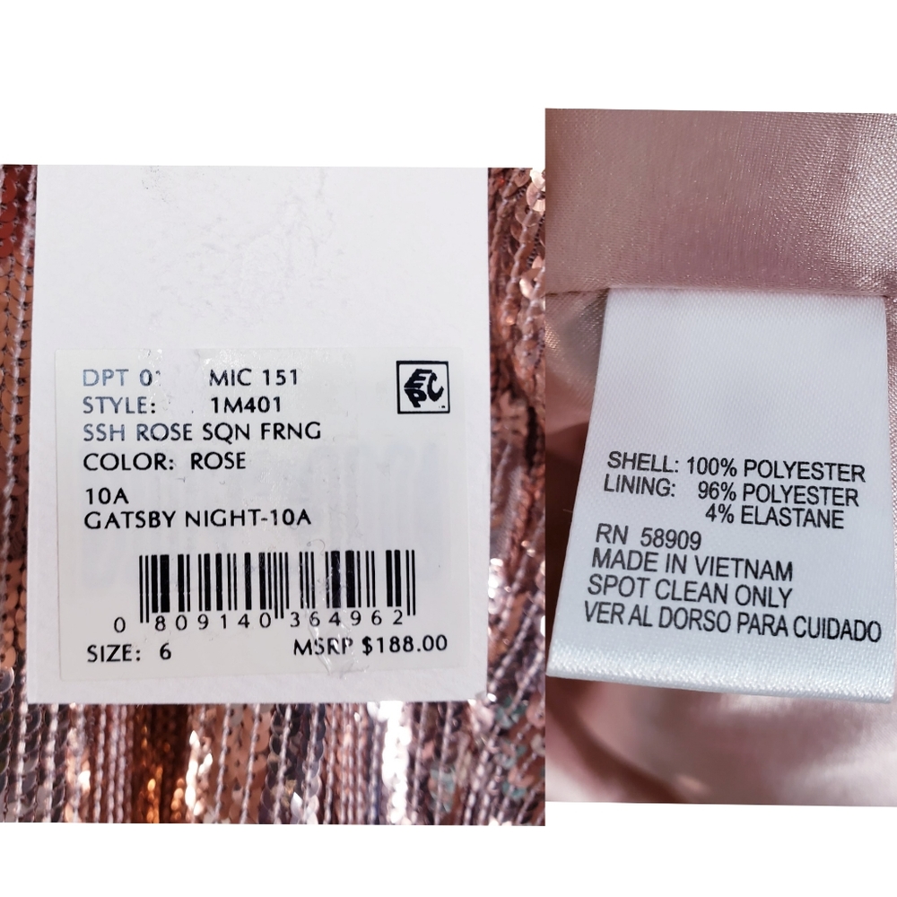 NWT Alex Marie Fringe Gold Sequins Party Dress - Picture 4 of 11